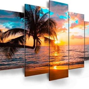 Abstract beach canvas wall art Landscape Art - 5